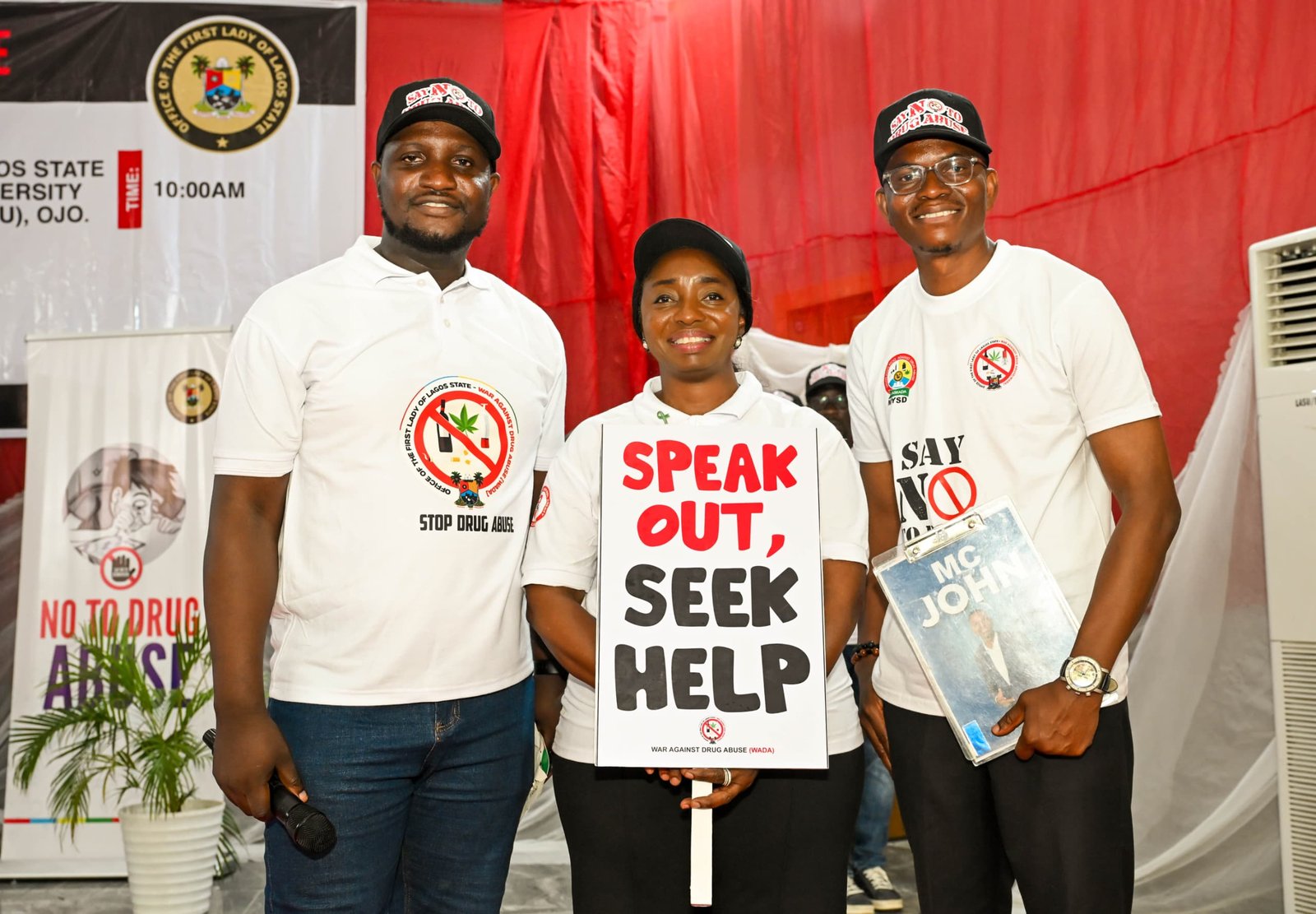 Abayomi at a public campaign event